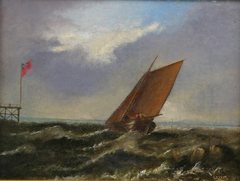 Appraisal: Edwin Ellis British - A fishing boat in a choppy