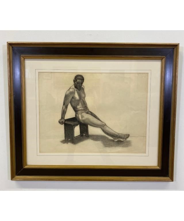 Appraisal: Roy C Nuse - Pennsylvania Ohio framed and matted charcoal