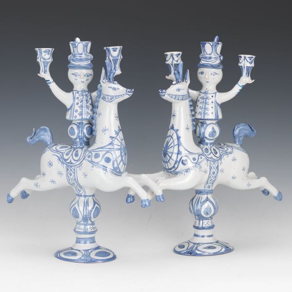 Appraisal: BJORN WIINBLAD DANISH - x x Pair of hand potted