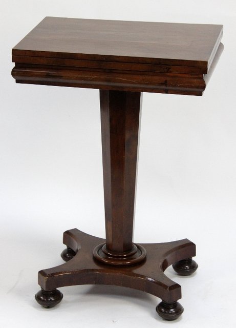 Appraisal: A Victorian card table probably cedar wood the fold-over top