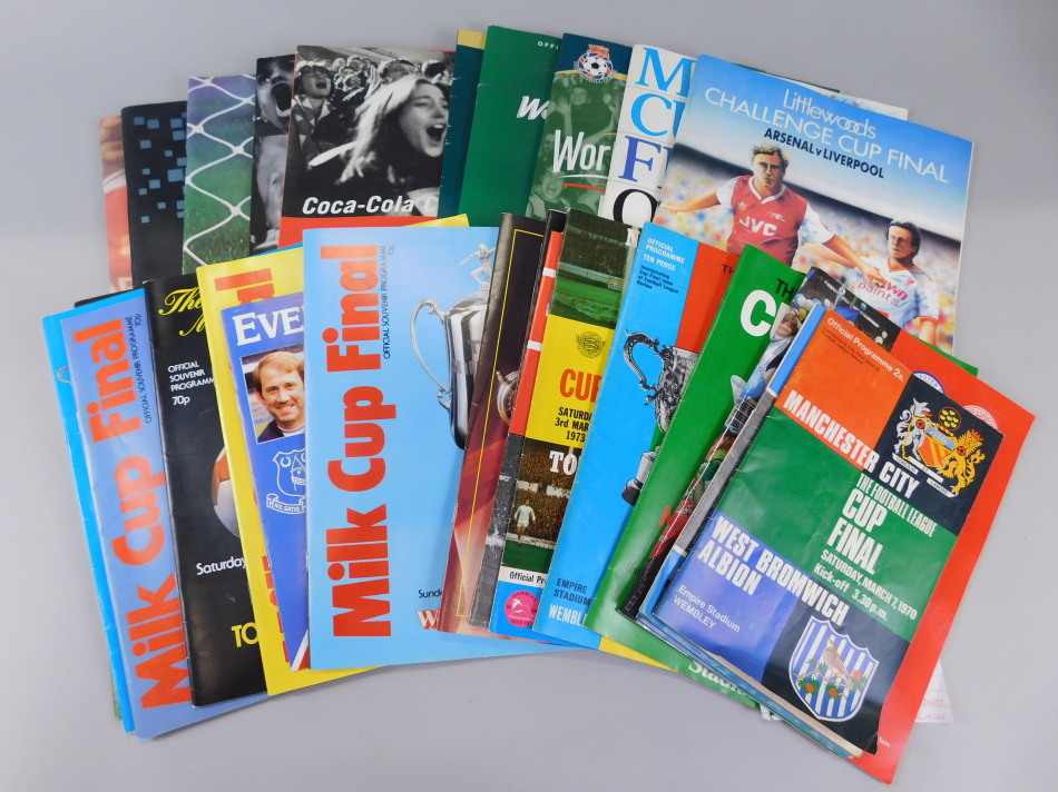 Appraisal: A collection of league cup football programmes to include Birmingham