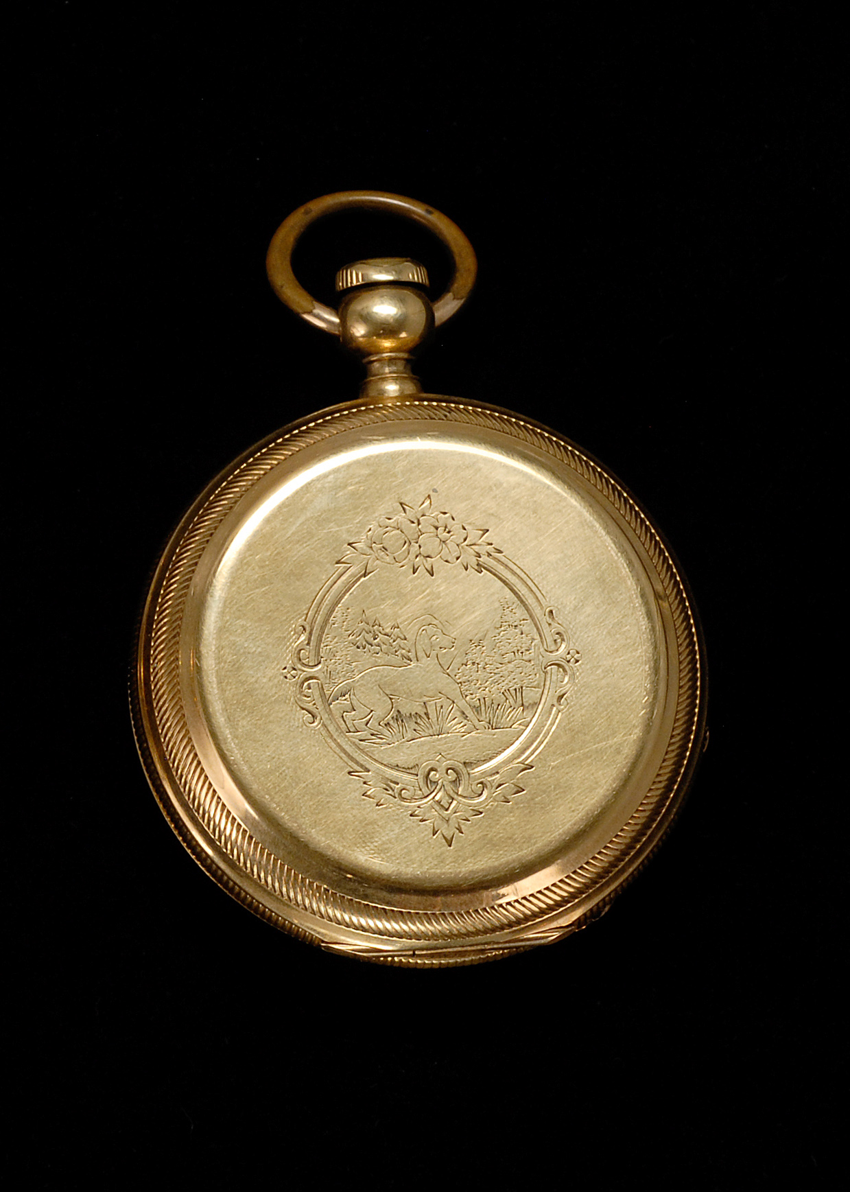 Appraisal: KT YELLOW GOLD HUNTER CASE POCKET WATCH Late th Early