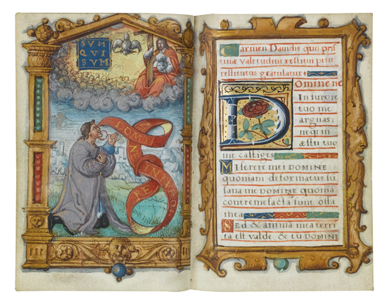 Appraisal: ILLUMINATED RELIGIOUS MANUSCRIPT Oratio Manassae Libellus undeviginti psalmorum Orationes quaedam