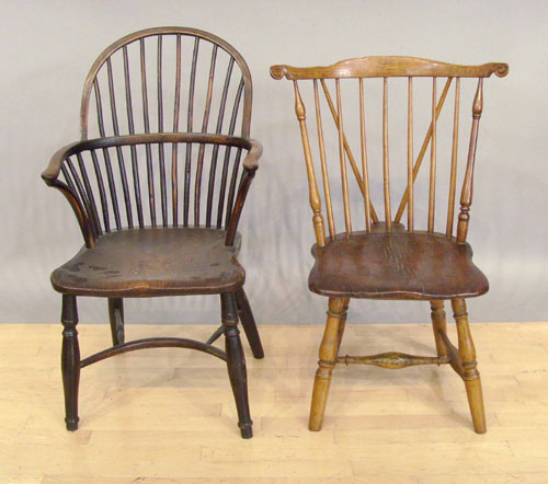 Appraisal: Braceback windsor chair late th c together with an English