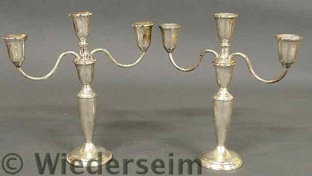 Appraisal: Pair of weighted sterling silver candelabra by Towle h