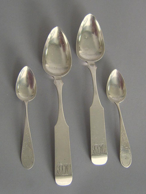 Appraisal: Two Baltimore silver serving spoons by A E Warner together