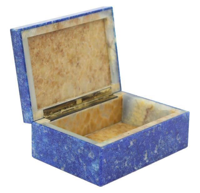 Appraisal: Lapis lazuli desk or table box hinged lid opening to