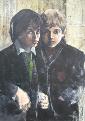 Appraisal: W J Buckland late th century- Portrait of two school