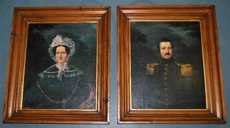 Appraisal: - Pair of oil on canvas portraits of a general