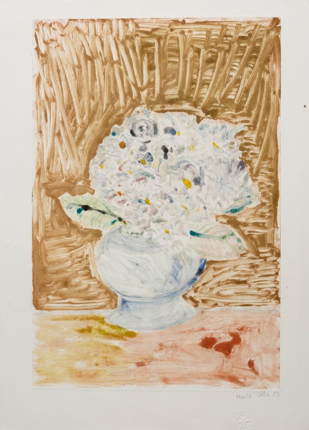 Appraisal: Mario Villa Nicaraguan New Orleans - Bouquet of Flowers monotype