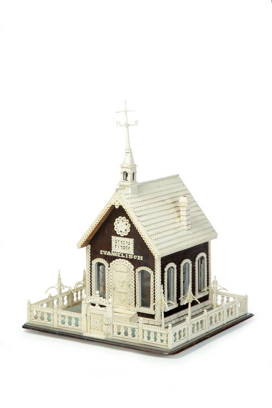 Appraisal: FOLK ART CARVING OF CHURCH BY CONRAD GRASSHOFF ILLINOIS -