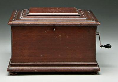 Appraisal: Regina music box mahogany case serial number latest patent date