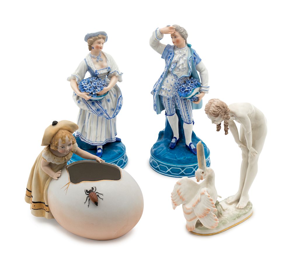 Appraisal: A Group of Four Continental Porcelain Articles A Group of