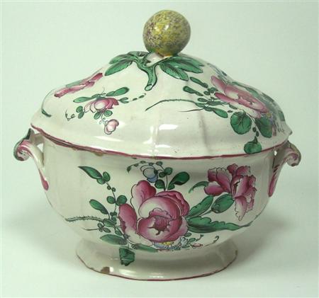 Appraisal: An th century French faience tureen and cover of shaped