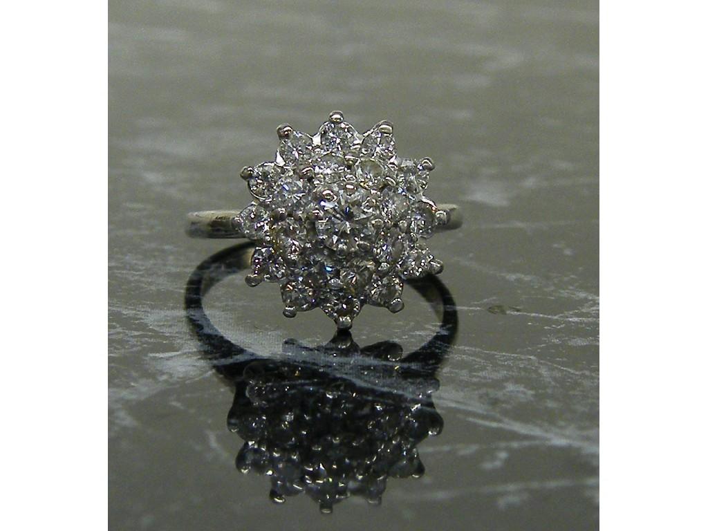 Appraisal: ct white gold brilliant cut diamond cluster ring ct approx