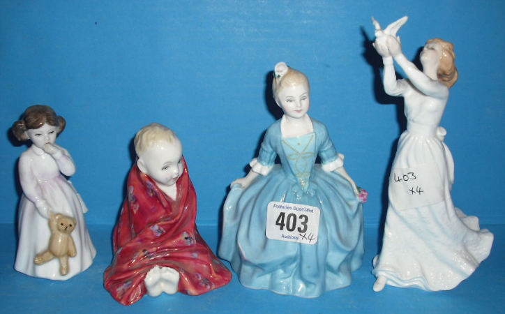 Appraisal: Royal Doulton Figures A Child From Williamsburg HN Thinking of