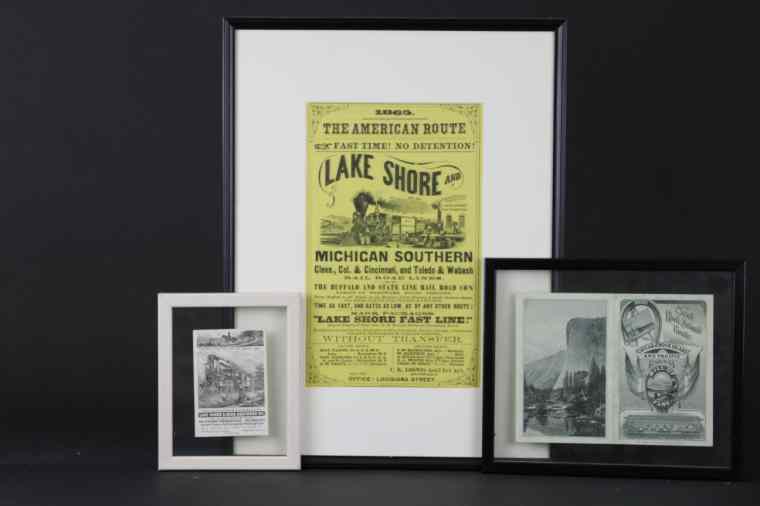 Appraisal: RAILROAD LINES ADVERTISING Includes Lake Shore and Chicago Rock Island