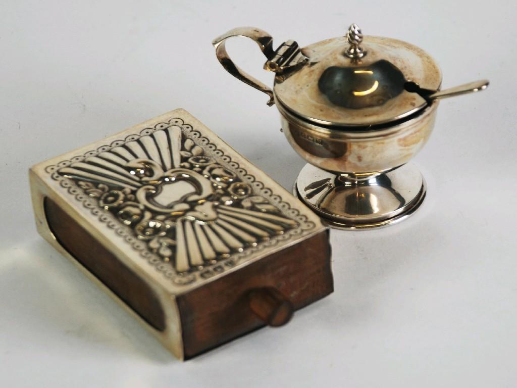 Appraisal: EDWARD VIII SILVER PEDESTAL MUSTARD RECEIVER circular with domed cover