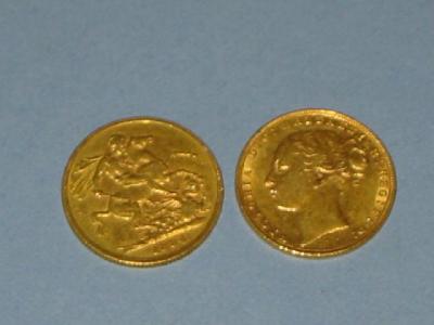 Appraisal: TWO VICTORIAN GOLD SOVEREIGNS dated and