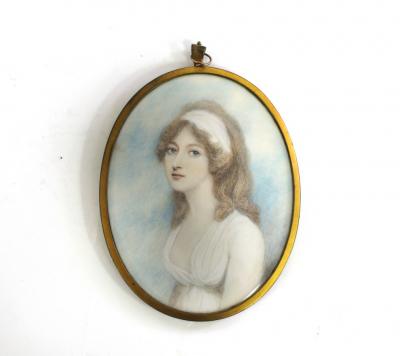 Appraisal: th Century English School Portrait Miniature of a Young Lady