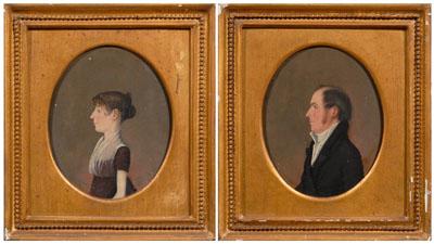 Appraisal: Pair Jacob Eicholtz portraits profile portraits of Dr John McLellan