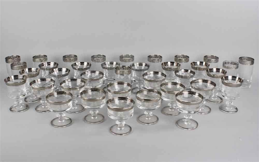 Appraisal: THIRTY-SIX PIECE SILVER DEPOSIT PART STEMWARE SERVICE the rims and