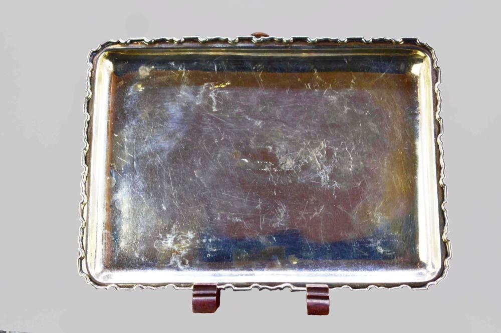 Appraisal: STERLING SILVER RECTANGULAR TRAY st Half th Century Marked on