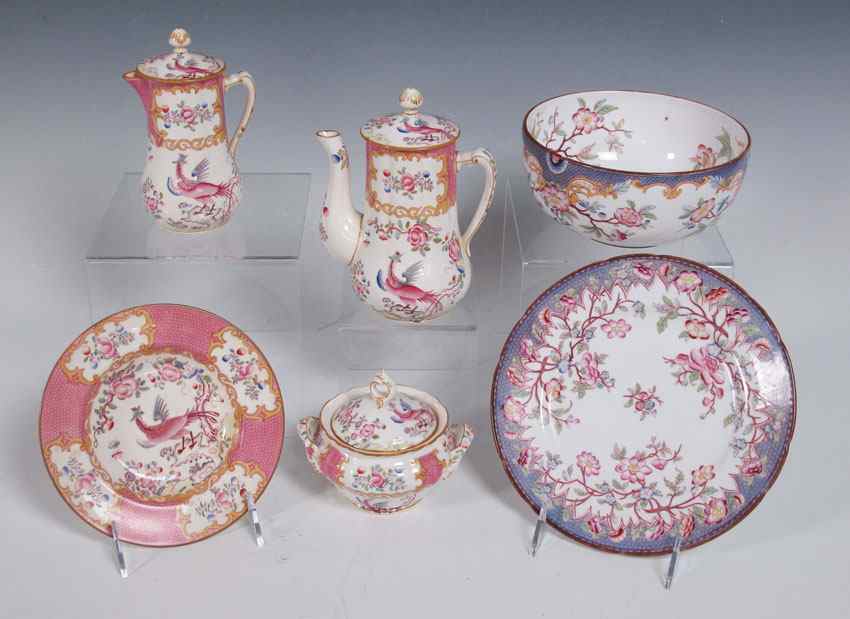 Appraisal: MINTON BREAKFAST SET IN THE COCKATRICE PATTERN Pattern Coffee pot