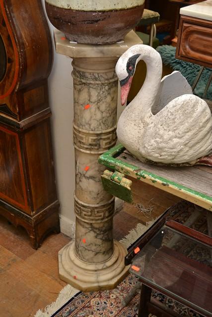 Appraisal: A CARVED MARBLE PEDESTAL A CARVED MARBLE PEDESTAL