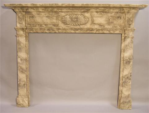 Appraisal: FAUX MARBLE PAINTED NEOCLASSICAL STYLE MANTEL th century sold by