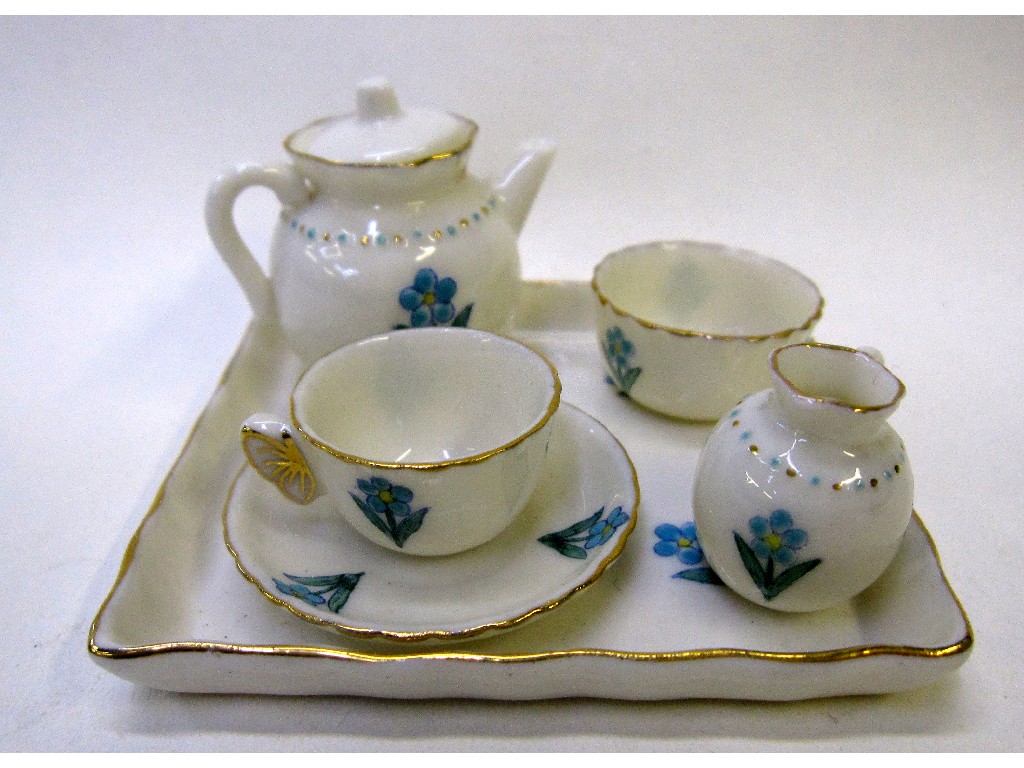 Appraisal: W H Goss miniature cabaret set decorated with forget me