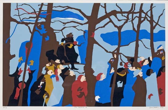 Appraisal: JACOB LAWRENCE - The Swearing In Color screenprint on wove