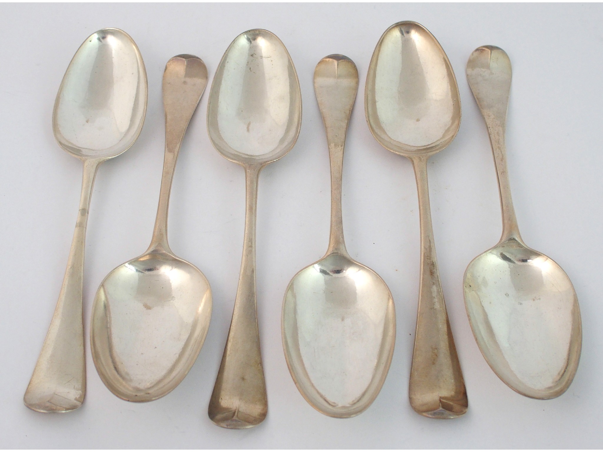 Appraisal: A set of six silver tablespoonsmaker's mark WW indistinct London