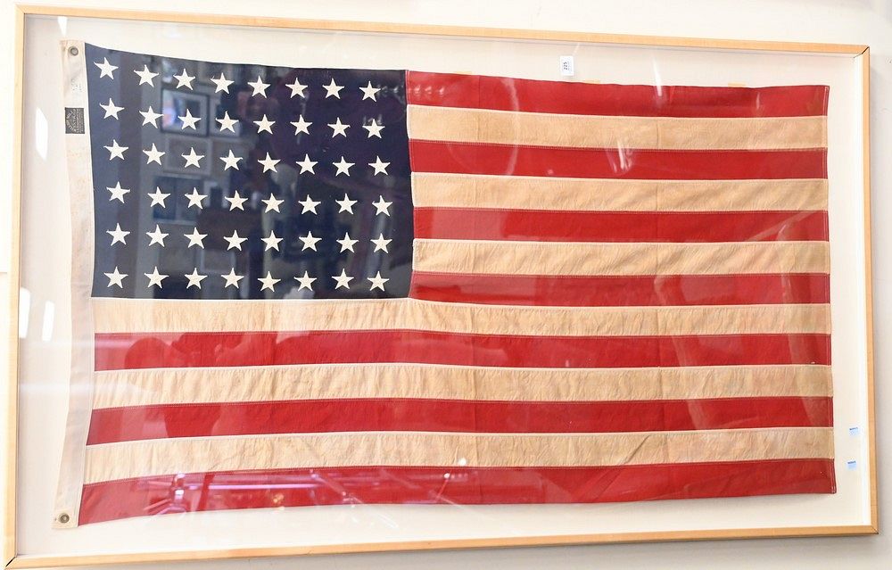 Appraisal: Two Framed American Flags to include one having stars circa