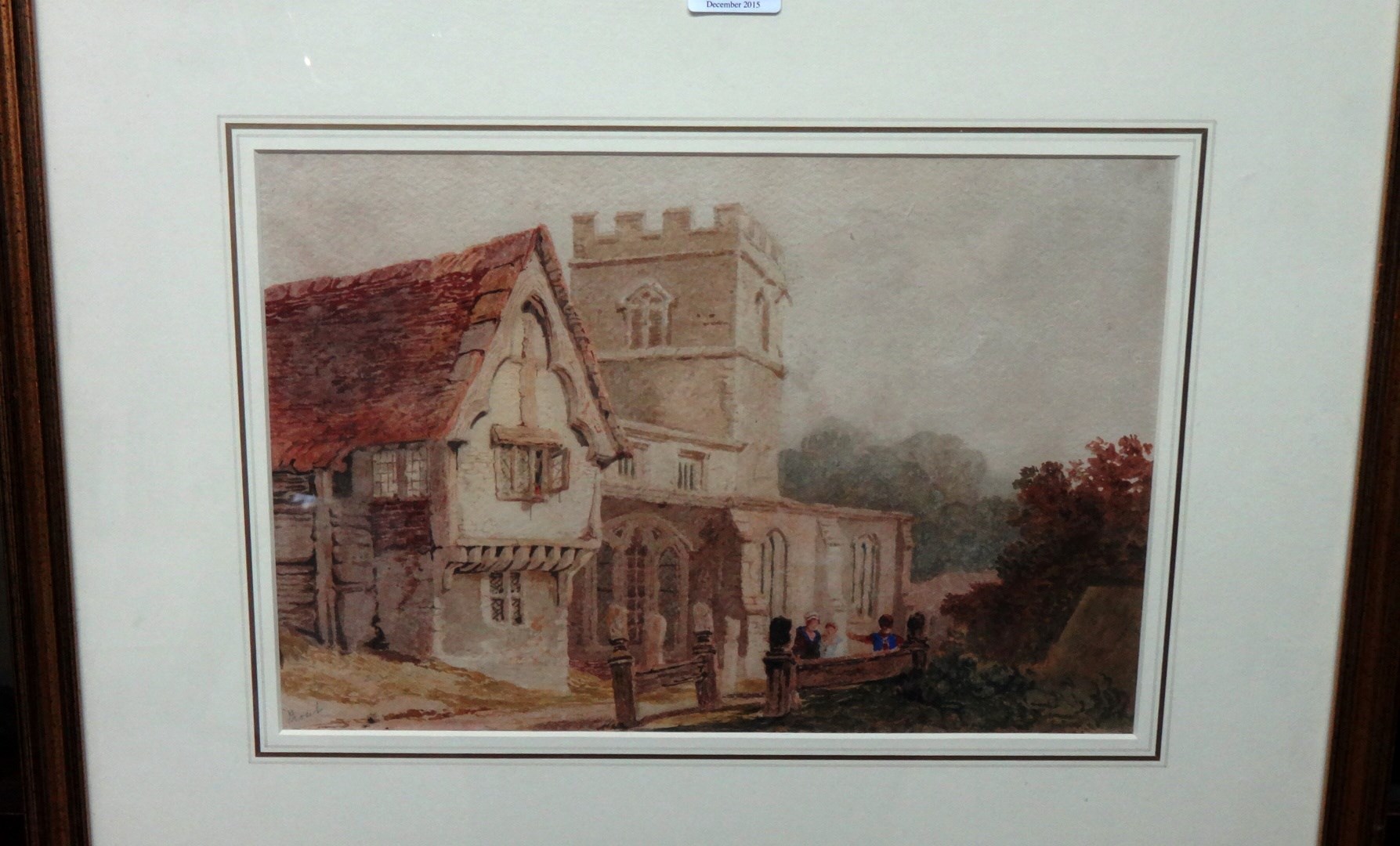 Appraisal: Samuel Prout - Figures by a church watercolour signed cm