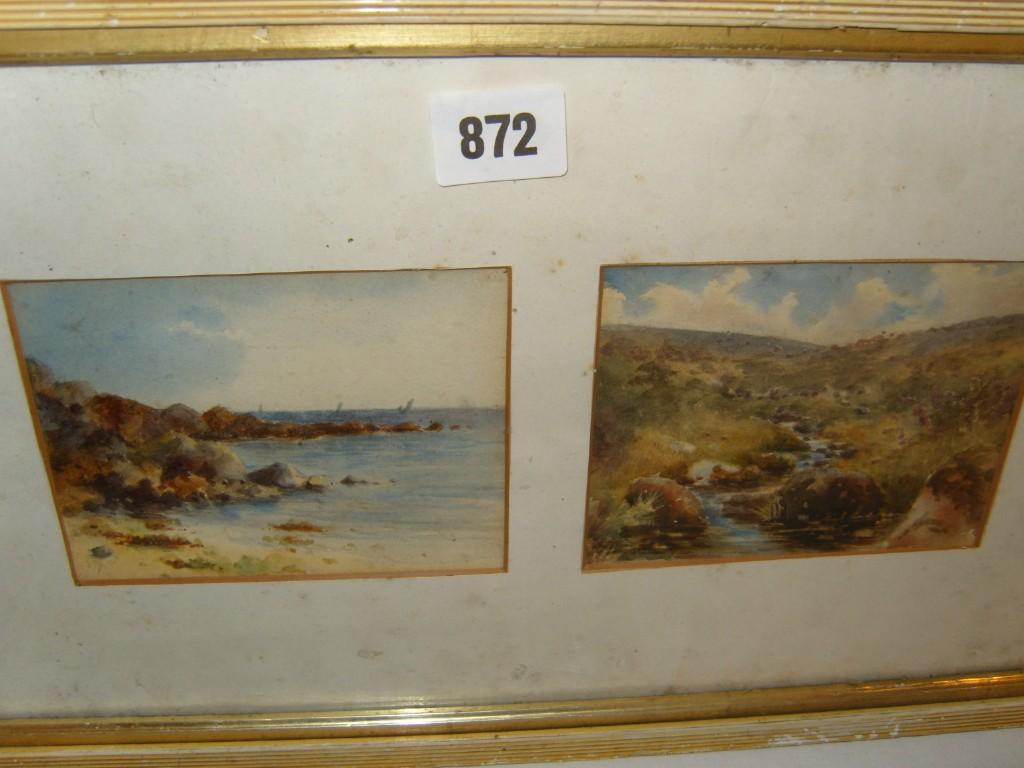 Appraisal: A pair of small th century watercolours one showing a