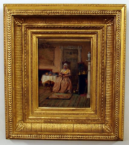 Appraisal: Old Aunt Hannah Tyson- Germantown Pa interior scene with woman