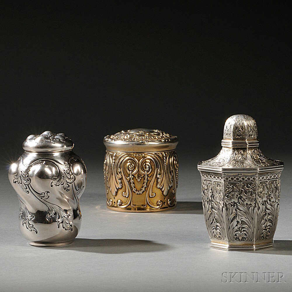 Appraisal: Three American Sterling Silver Boxes late th early th century