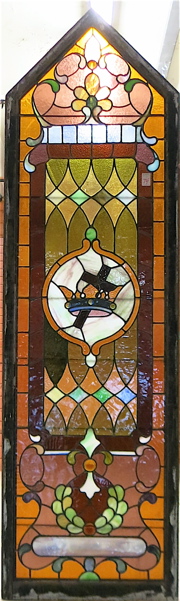 Appraisal: A STAINED AND LEADED GLASS CHURCH WINDOW American c hand