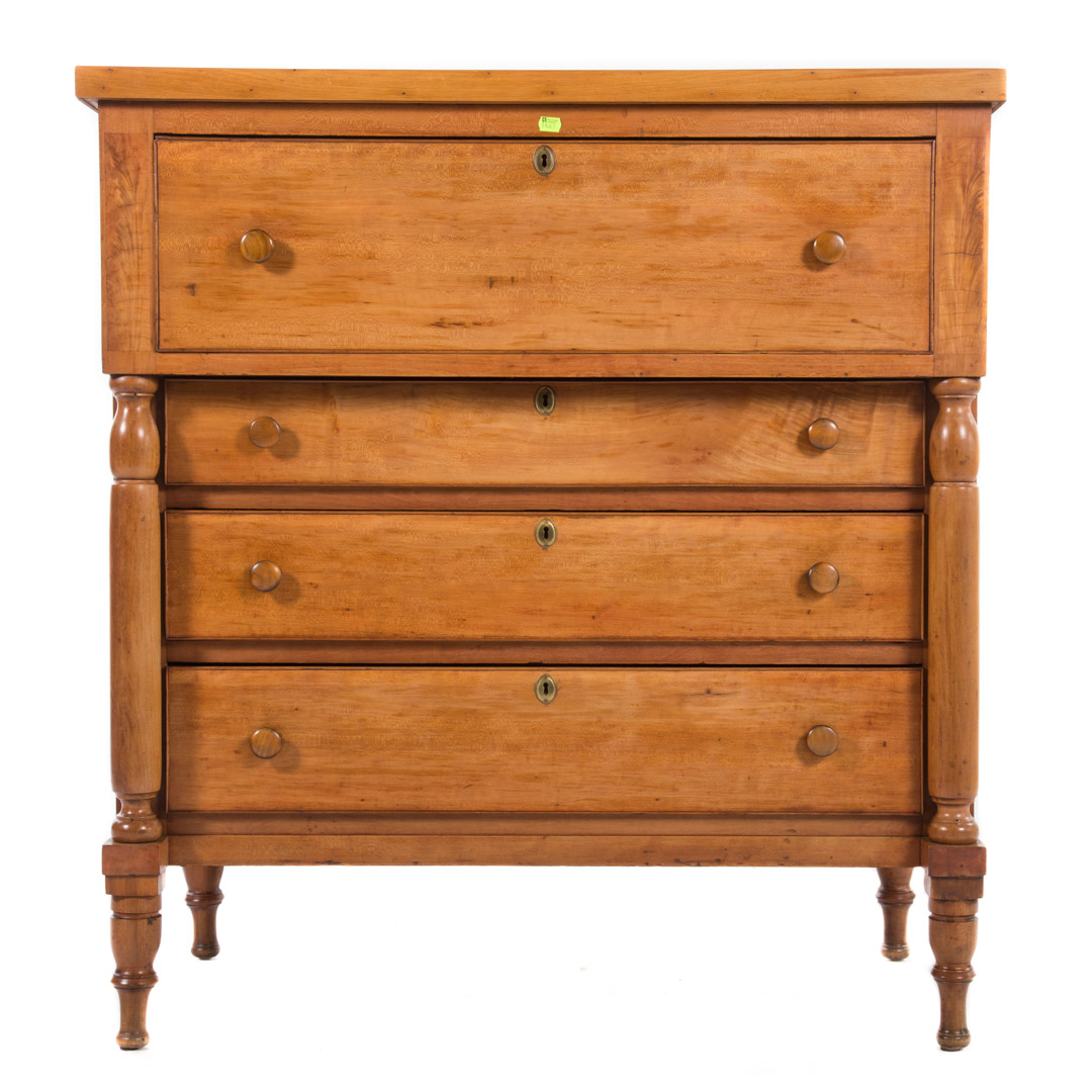 Appraisal: American Classical cherry chest of drawers Pennsylvania Ohio circa flat