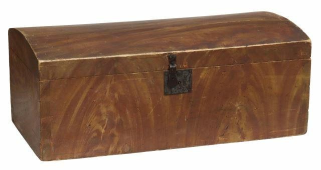 Appraisal: American pine dome-top trunk storage box New England th c