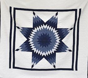 Appraisal: Hand stitched Amish quilt Hand stitched Amish quilt Condition Condition