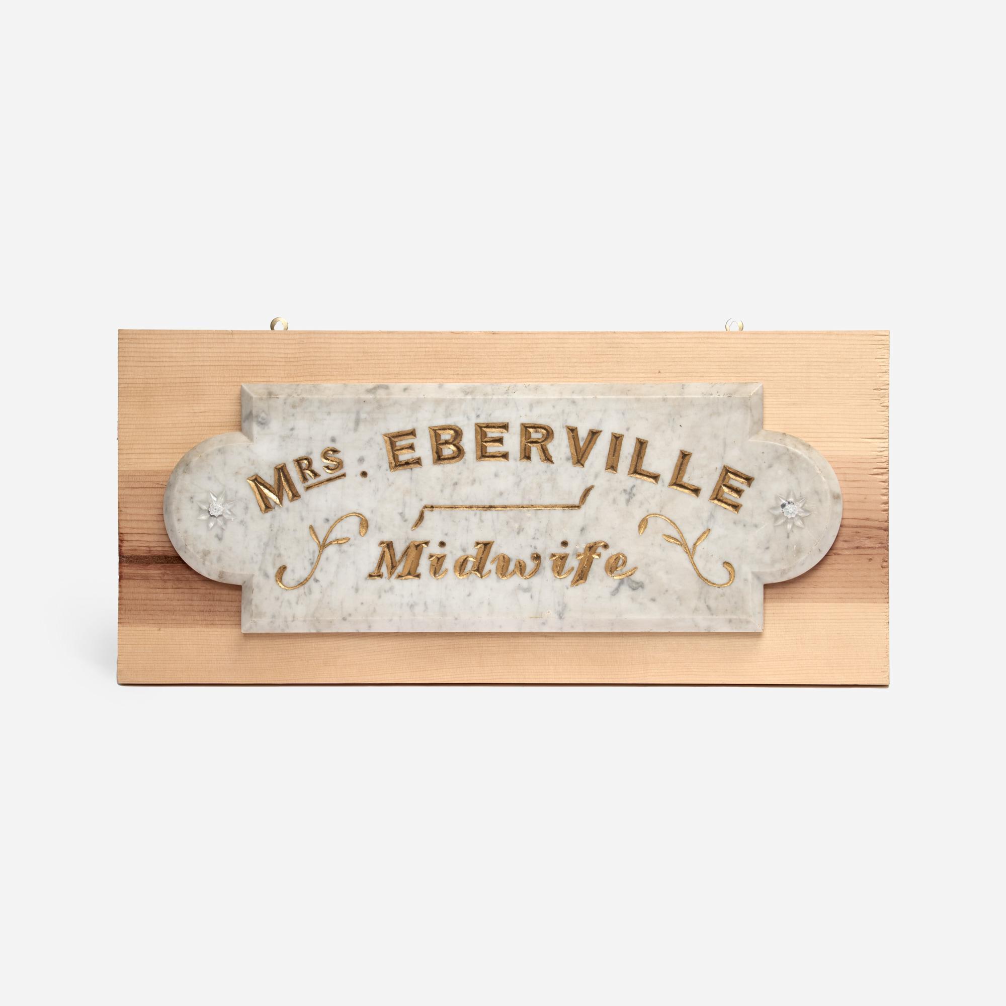 Appraisal: MARBLE MIDWIFE SIGN LEADVILLE COLORADO CIRCA S A late th