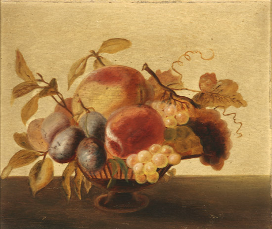 Appraisal: American School th Century Still Life with Bowl of Fruit