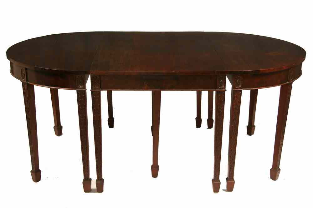 Appraisal: THREE-PIECE CUSTOM DINING TABLE - Three-Piece Custom Chinese Chippendale Style