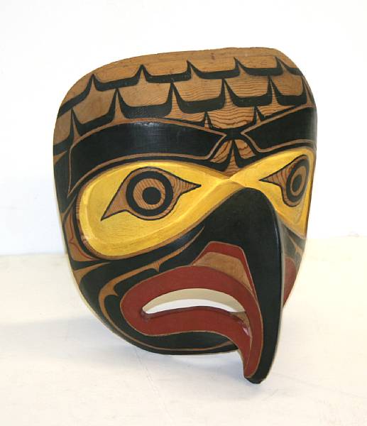 Appraisal: A Kwakiutl mask Jim Johnny Kwagiulth Eagle Mask inscribed in