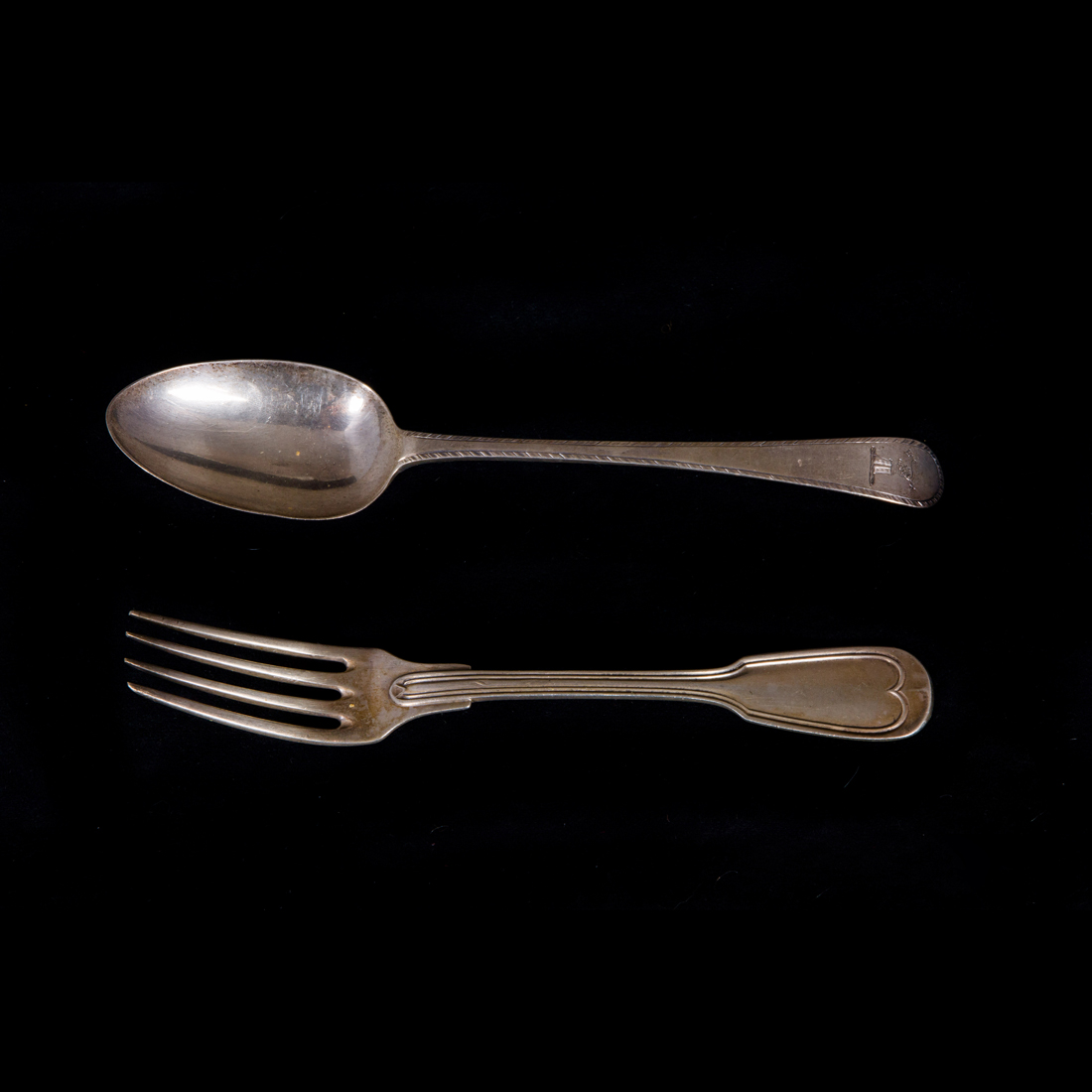 Appraisal: ASSEMBLED MOSTLY FRENCH SILVER FLATWARE SET IN THE FIDDLE AND