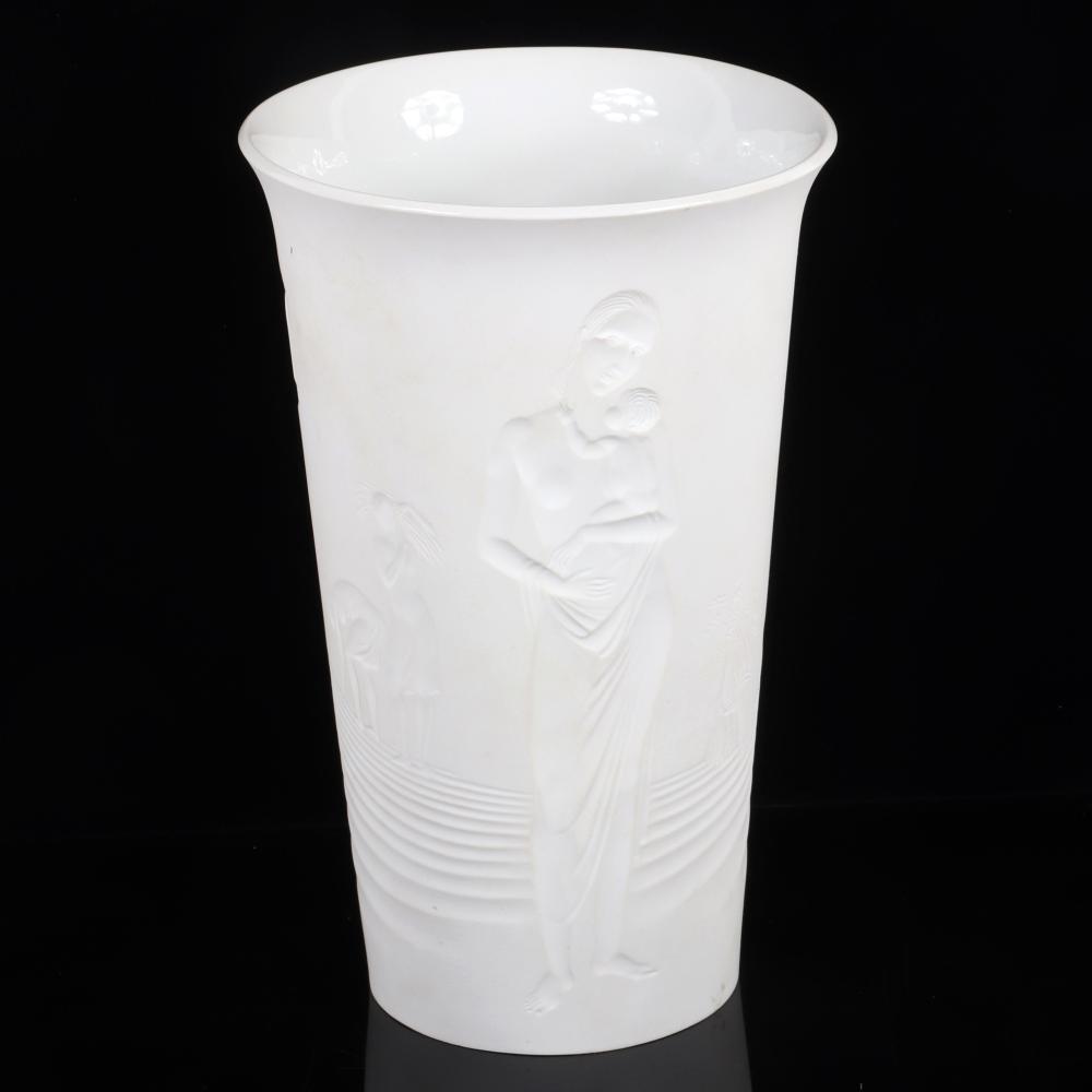 Appraisal: KPM 'ERNTEBECHER' HARVEST CUP ART DECO WHITE PORCELAIN VASE DESIGNED