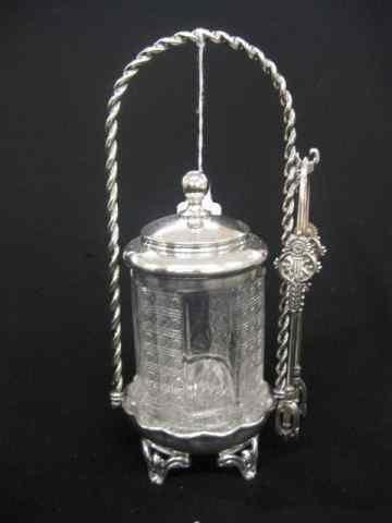 Appraisal: James Tufts Victorian Silverplate Pickle Castor clear insert with panels