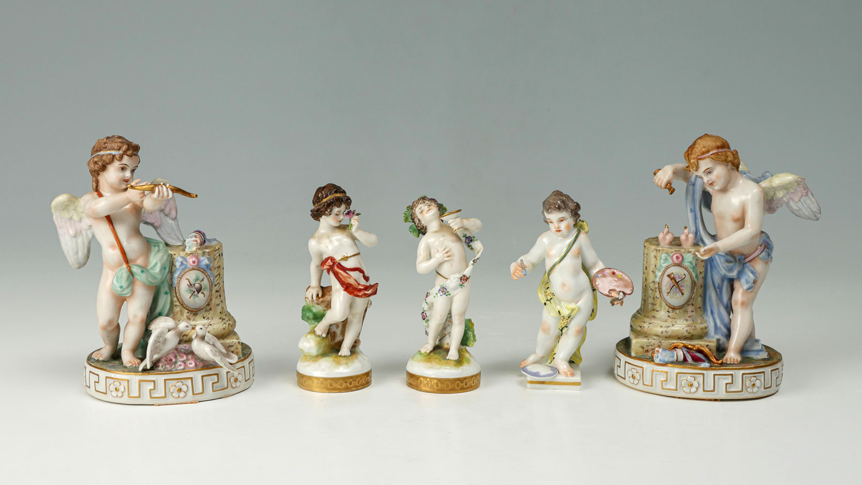 Appraisal: PIECE CAPO DI MONTE MEISSEN PORCELAIN FIGURES Comprising - Capo